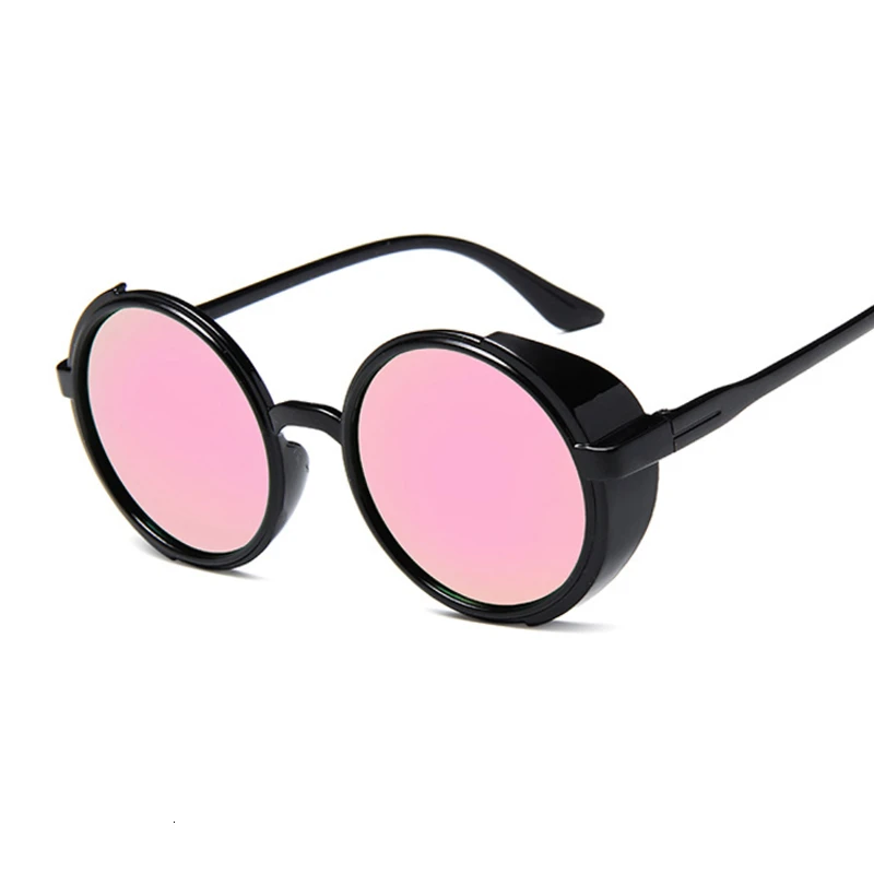 Zīmolu Dizainera Steampunk Stila Saulesbrilles Sieviete Vintage Apaļā Saules Brilles Vīrietis Sieviete Krāsains Spogulis Retro Oculos De Sol Gafas