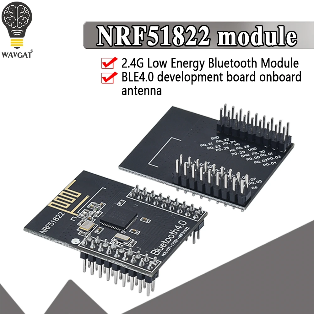 oficiālais NRF51822 2.4 G Bezvadu Modulis Bezvadu Sakaru Modulis Bluetooth modulis / zigbee modulis / DMX512