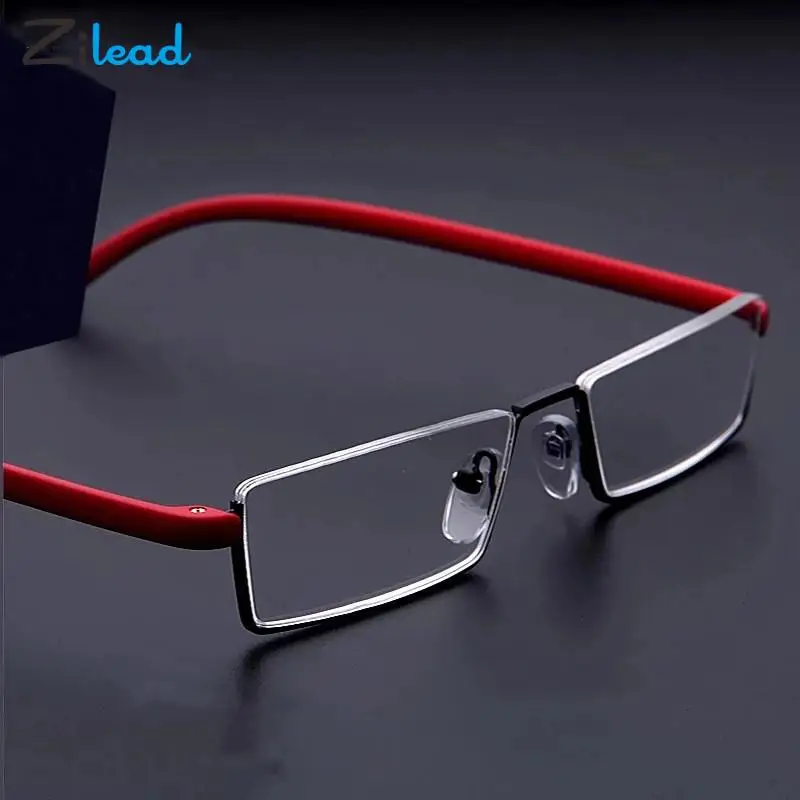 Zilead Metāla Lasīšanas Brilles Vīriešu Pusi Rāmi Recepšu Hyperopia Brilles Vīriešu TR90 Redzes Aprūpes Brilles Ar Lietu óculos+1+4