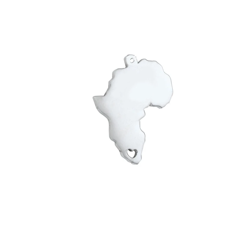 MYLONGINGCHARM-10pcs kartes šarmu-Āfrikas karte kulons--Tukšu pulēta tērauda kulons-Kaklarota Pendant19x25mm-G2840