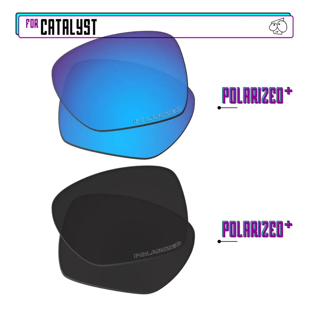 EZReplace Polarizētās Nomaiņa Lēcas - Oakley Katalizators Saulesbrilles - BlackPPlus-BluePPlus