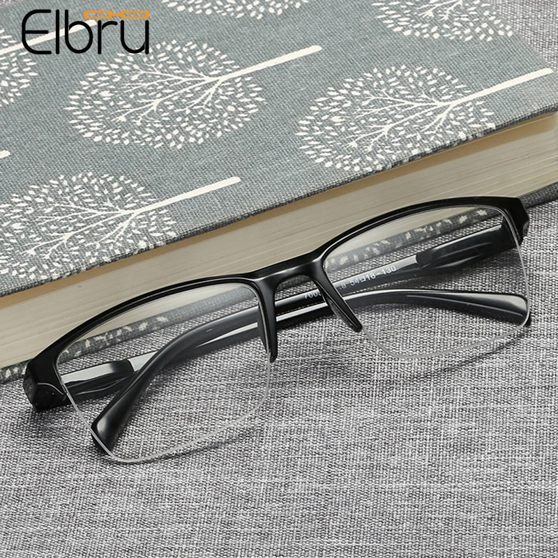 Elbru Modes Sveķu Pusi Rāmi, Lasīšanas Brilles Vīrieši Sievietes Classic Vecuma Tālredzība Ultravieglajiem Mīksto Dioptriju Brilles +1.0 +1.25 +4.0