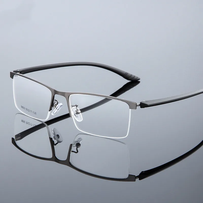 Lielgabarīta Vīrieši Sievietes Taisnstūra Pusi Loka Brilles Metāla Recepšu Brilles Rāmis Optiskās Lēcas Tuvredzība Vecuma Tālredzība