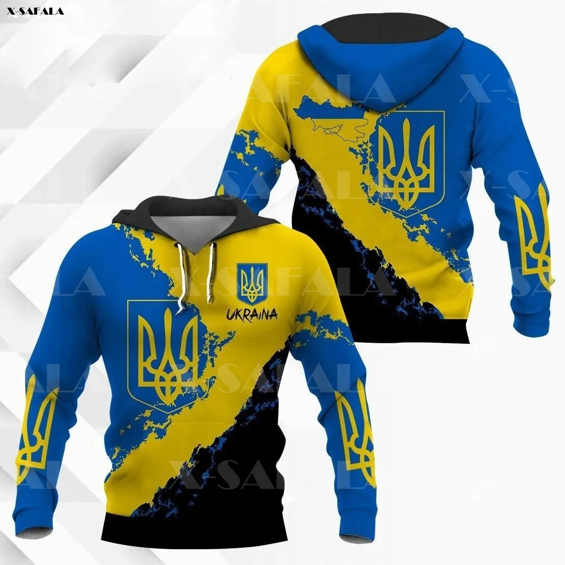 UKRAINAS Karogs, ģerbonis LIMITED EDITION 3D Drukas Rāvējslēdzēju pelēkā vārna Cilvēks Sieviešu Džemperis Kapuci sporta Krekls Jaka Jersey Treniņtērpi